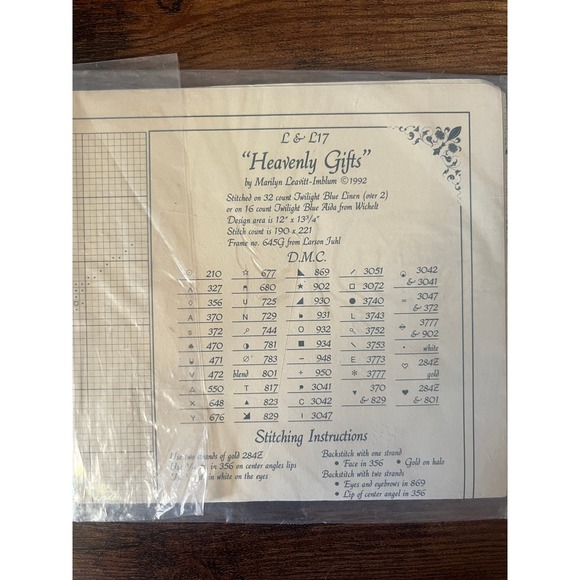 Lavender & Lace Heavenly Gifts Cross Stitch Pattern LL17 NIP - Picture 2 of 2